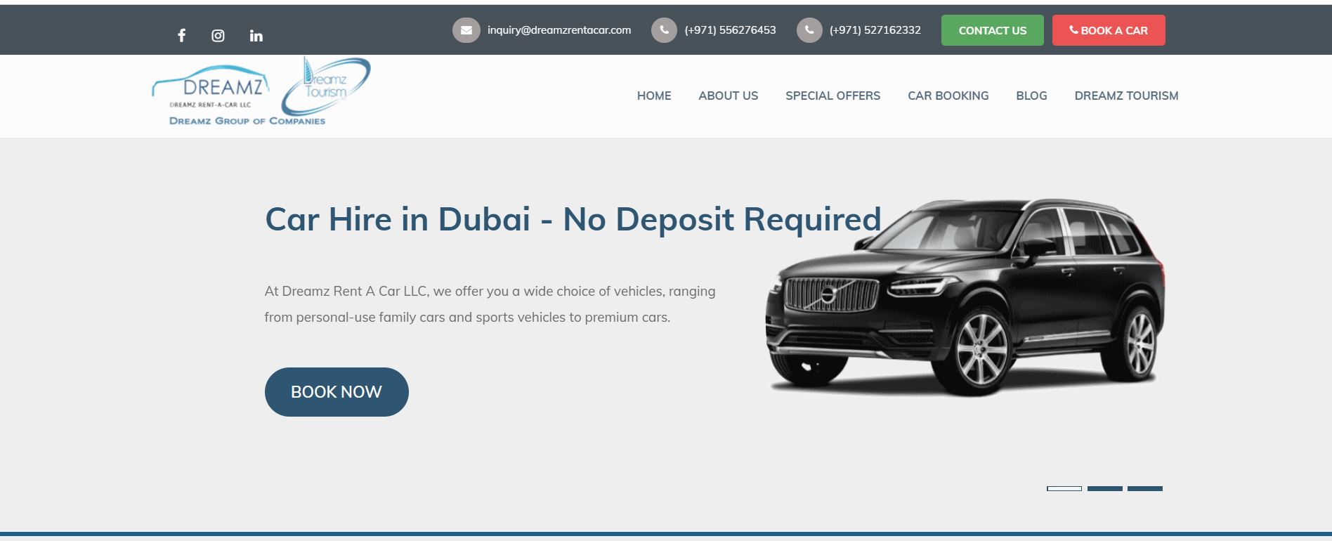 Dreamz Rent-a-Car LLC is a car rental service startup with a varied fleet of cars